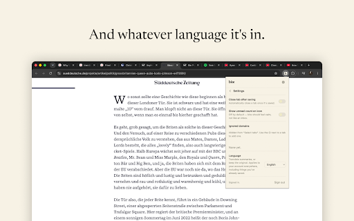 bite — save the tab, read the gist :: Save it in one click. Read it later, as a summary.