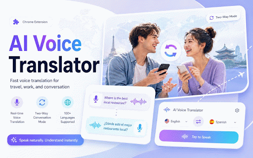 AI Voice Translator :: The leading AI voice translator for Chrome. Convert voice clips into multiple languages and generate natural speech using AI voice…