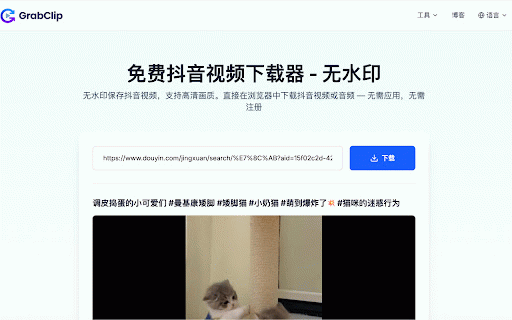 Douyin Video Parser :: A simple browser extension for parsing and handling Douyin video URLs.