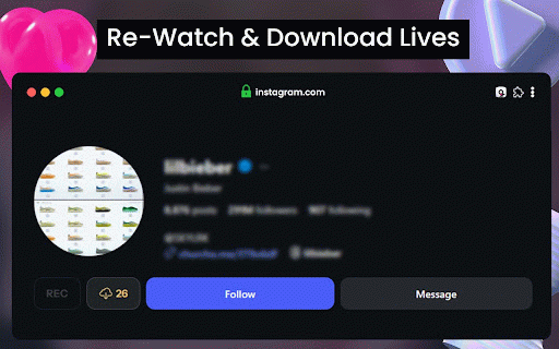 Live Video Recorder for Instagram :: Record Live Streams with one click. Search Past Lives History.