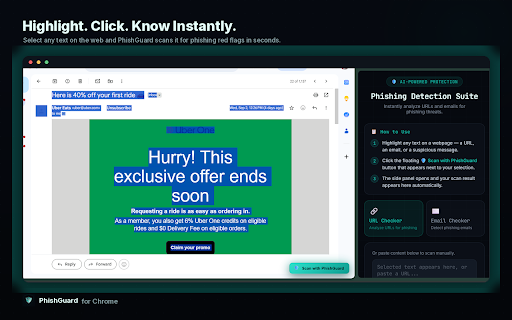 PhishGuard :: Detect phishing in emails and URLs from your browser sidebar
