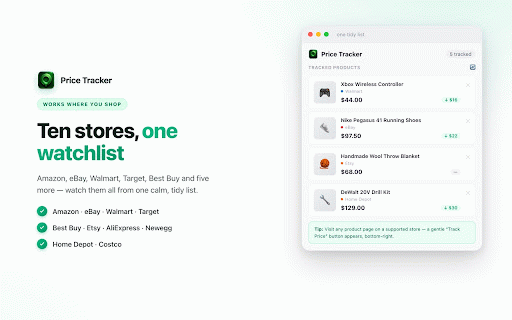Price Tracker — Smart Price Monitoring :: Track prices on popular shopping sites. Get instant alerts when prices drop. Never overpay again.