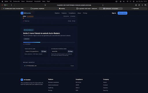 AI-Guardian :: Block secrets & PII before ChatGPT, Claude, Gemini & Copilot. On-device detection; optional pairing sends metadata only.