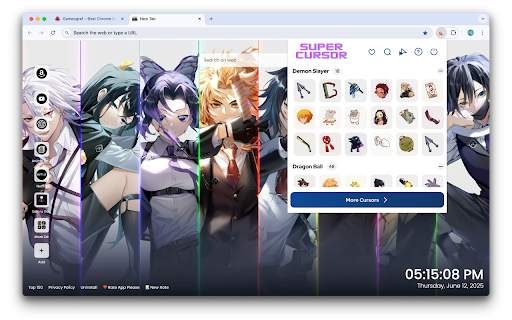 Anime Cursor - Custom Cursor for Chrome™ - All in One Anime Cursors :: Give your browser some anime flair! Demon Slayer, One Punch Man, Dragon Ball and more now turn into cursors!