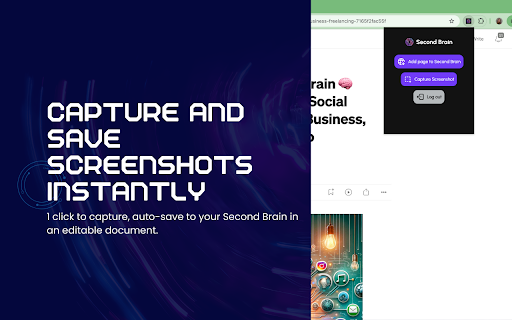 Second Brain :: Save ChatGPT responses, text, images, screenshots, and URLs to Second Brain.