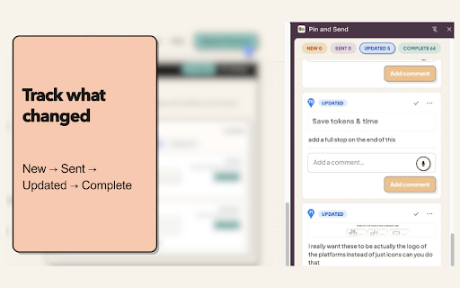 Pin and Send :: Pin feedback on any experience and send to your team or your AI.