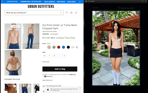 Virtuwear :: A feature rich implementation Virtuwear Chrome Extension. Allowing users to try on clothes from any shopping webiste.