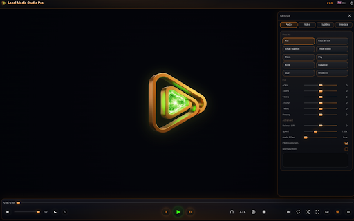 Local Media Studio Pro :: Private local player with MP4 and MP3 recording, notes, and PiP support.