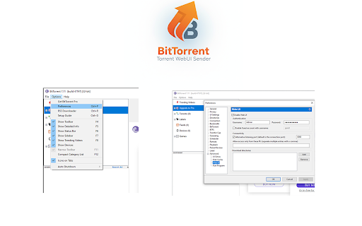 BitTorrent | Torrent WebUI Sender :: BitTorrent Torrent WebUI Sender Find all links in a popup or right-click to send & choose the download folder instantly.