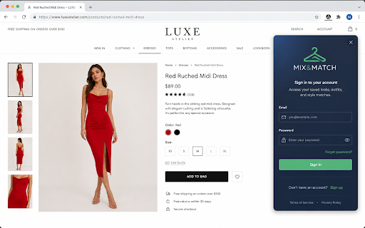 MIX&MATCH — Try On Anywhere :: Try any outfit from any online store on your MIX&MATCH closet photos, without leaving the page.