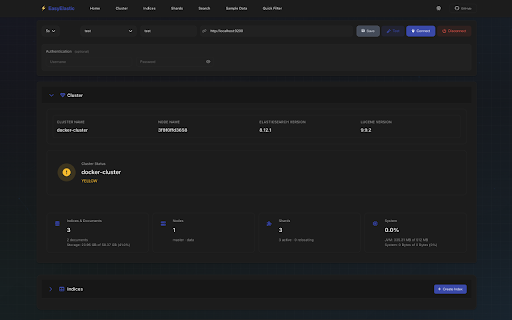 EasyElastic - Elasticsearch UI :: A sleek, user-friendly dashboard providing insights into your Elasticsearch clusters