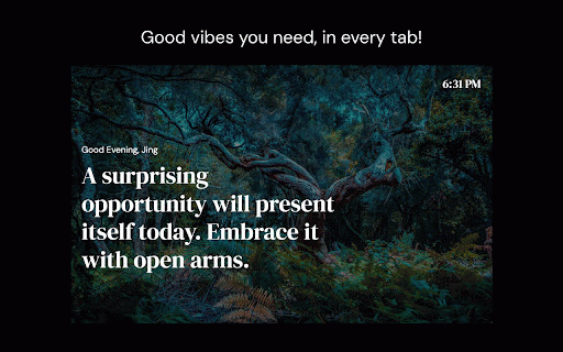 VibeLift :: Greets you with daily inspirational photos and quotes in a minimal, beautiful design every time you open a new tab