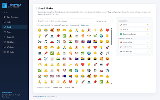 Daily Toolbox :: Ten everyday tools for text, notes, emoji, timing, passwords, image metadata, HTTP diagnostics, URL keys, and validated QR codes.