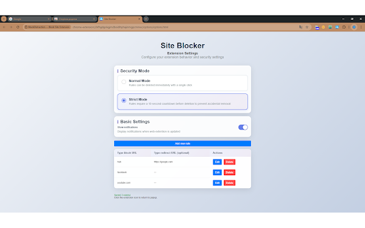 BlockDistraction – Block Site Extension :: Simple and reliable website blocker and redirect tool to help you stay focused.