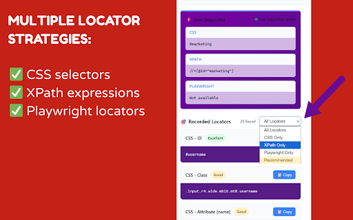 WebElement Inspector :: A powerful browser extension to simplify locating unique elements within a DOM structure.