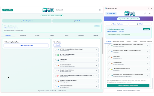 Organize Your Tab by Techtency™ :: Organize, group, and manage unlimited tabs with workspaces, AI titles, and smart features