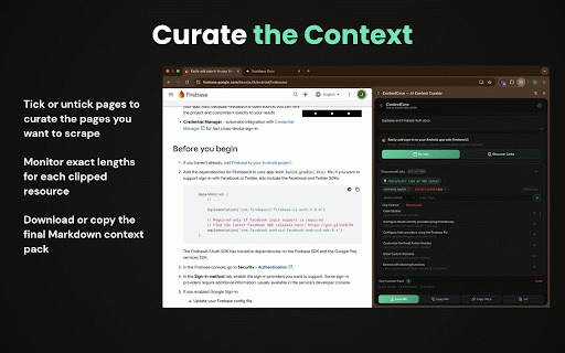 ContextCove — AI Context Curator :: Clip, curate, and export the perfect context pack for your AI tools. Works on any documentation site.