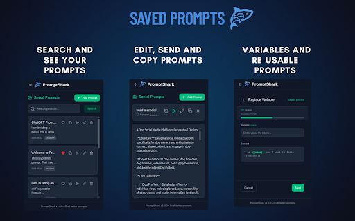 PromptShark | One-Click Prompt Engineer | Prompt Manager :: A Chrome extension that enhances your prompt generation experience.