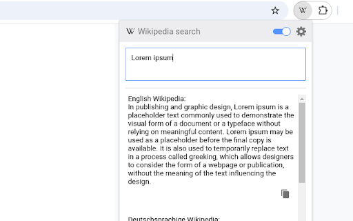 Wikipedia Preview :: Search Wikipedia based on the selected text