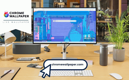 My Neighbor Totoro Aesthetic Live Wallpaper :: Totoro and friends in dreamy blue-toned Japanese street scene with vending machines and umbrellas.