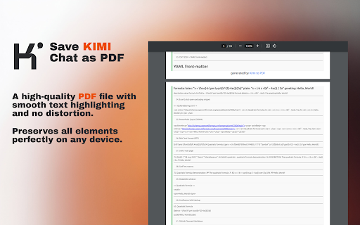 Kimi To PDF :: Download Kimi Chats to PDF - a simple tool that converts your Kimi chats into a PDF format. It's a quick and easy way to save your…