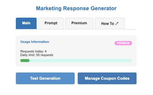 AI Marketing Helper :: Generate marketing responses using AI for any website