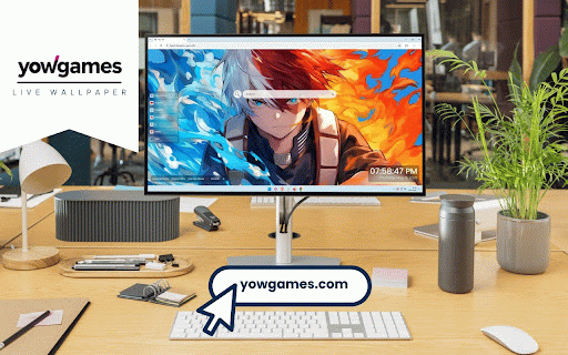 Shoto Todoroki Live Wallpaper :: Shoto Todoroki with dual-colored hair wielding ice and fire powers in dynamic artistic style.