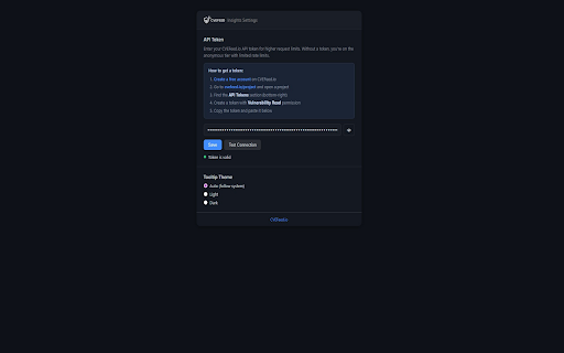 CVEFeed Insights :: Instantly view CVE vulnerability details from cvefeed.io while browsing