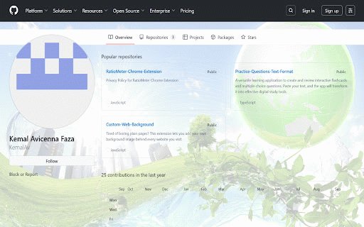 Custom Web Background :: Tired of boring plain pages? This extension lets you add your own background image behind every website you visit.
