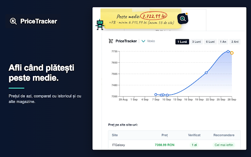 PriceTracker :: Vezi istoricul prețurilor și compară ofertele magazinelor online din România, direct pe pagina produsului.