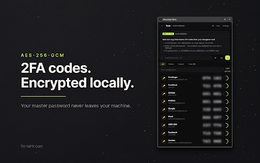 Absolute Zero Toolbox :: Inspect, test and debug web apps from Chrome's side panel, with an encrypted local vault for your development credentials.