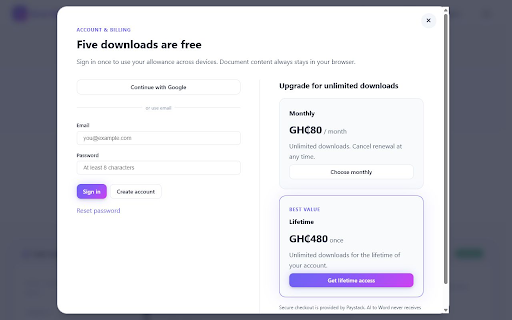 AI to Word – Export AI Chats :: Export selected AI responses to Word with rich formatting, embedded visuals, tables, footnotes, references, and editable equations.