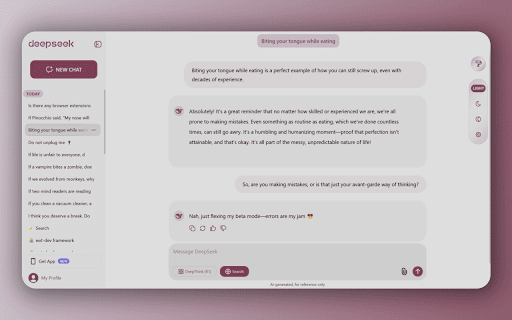 DeepStyled - Deepseek Customization :: Redesign Deepseek: custom accent colors, fonts & layouts — widescreen mode and hide thinking process