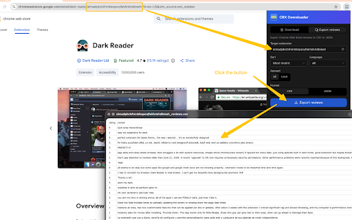 CRX Downloader & Reviews Exporter :: Download any extension as a CRX or ZIP file, convert CRX to ZIP, and export Chrome Web Store reviews to CSV or JSON.