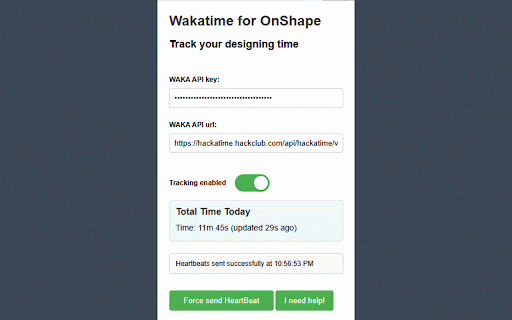 Wakatime for Onshape :: Time tracking for onshape