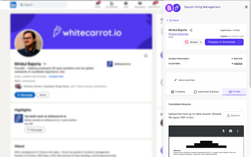 Whitecarrot Hiring Management :: Add candidates & Review candidate submissions in ease.
