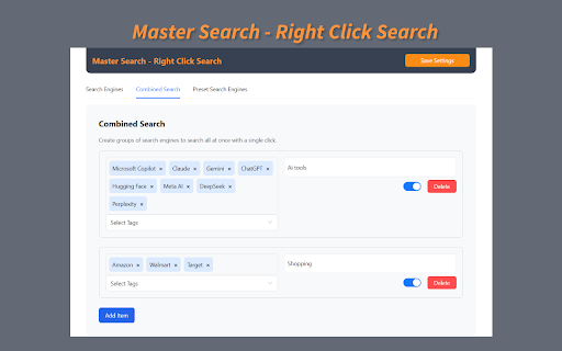 Master Search - Right Click Search :: Select any text, right-click, and instantly search across 50+ engines — including general search, shopping, AI tools, and more.