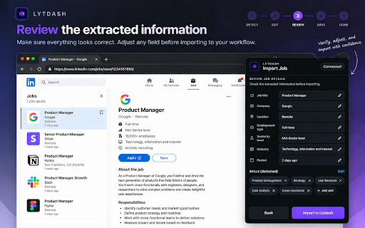Save to Lytdash :: Review and save job postings from supported sites to Lytdash.