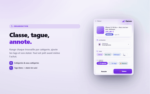 Chatven :: Gère tes achats-reventes LeBonCoin et Vinted directement depuis l'app