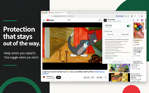 YouTube™ automatically removes ads :: Auto-skip ads, cinematic mode, permanent progress bar and many custom YouTube player themes.