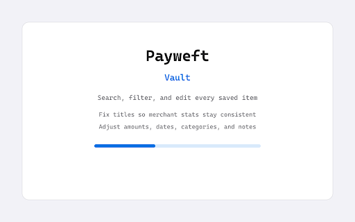 Payweft — Private Receipts & Bills :: Capture receipts & bills locally: OCR, categories, trends, due dates. Free; Pro adds exports & unlimited saves.