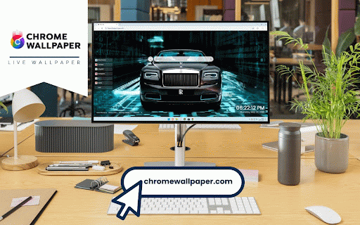 Rolls Royce Blue Live Wallpaper :: Luxurious Rolls-Royce with iconic grille illuminated by electric blue digital lighting against high-tech matrix backdrop.