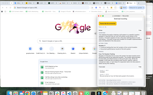 u-notetaker :: Bot-free AI meeting notetaker for Google Meet & Zoom — records, transcribes, and summarizes your calls.