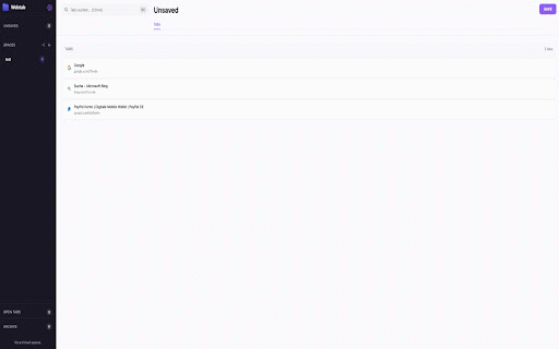 Webtab :: Free tab manager with spaces - Organize your tabs into workspaces. Completely free, no limits.