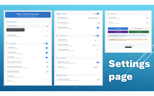 SharePoint Page Checker :: Comprehensive SharePoint page analyzer for links, accessibility, performance, freshness, and spelling