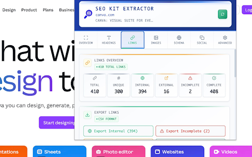 SEO Kit Extractor :: Complete SEO analysis tool - Meta tags, headings, links, images and more
