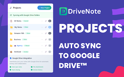 Drive Note - Notes, Todo, and Task Manager :: Professional note-taking in Chrome sidebar with AI features, Google Drive sync, and premium collaboration tools