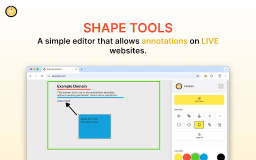 PenShot -> Draw + Inspect + Screenshot + Share :: Draw, annotate, and capture screenshots on any website with shapes, element scanning, font inspector, and Lorem Ipsum replacement.
