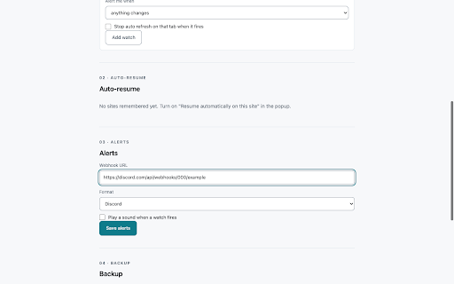 refreshme — Auto Refresh & Page Monitor :: Auto refresh tabs and watch pages for changes. Local-first: no account, no servers, no tracking.