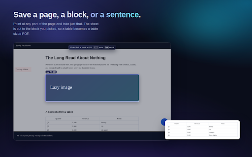 Page2PDF :: Save any web page as a PDF that looks exactly like the screen. Selectable text, working links, full page, no cut off content.